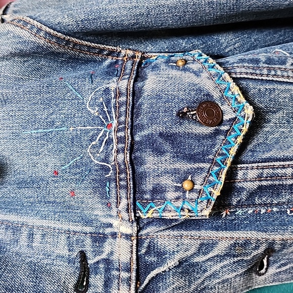 Hand Embroidered Jean Jacket - Picture 7 of 12